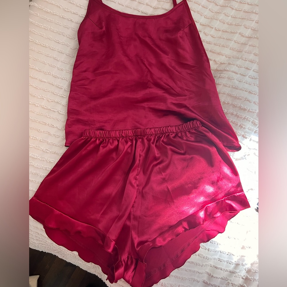 Maroon Pajama Tie Back Set